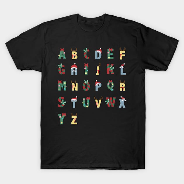 Christmas Alphabet T-Shirt by amitsurti